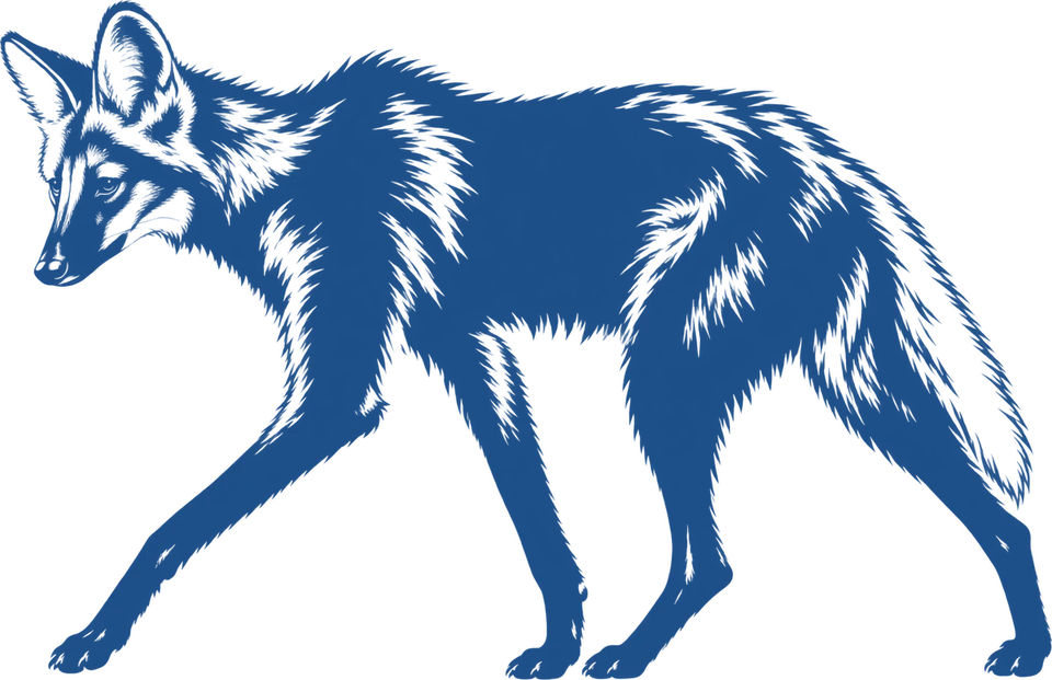 Ilustração do lobo-guará, animal símbolo do Movimento Brasil Grande