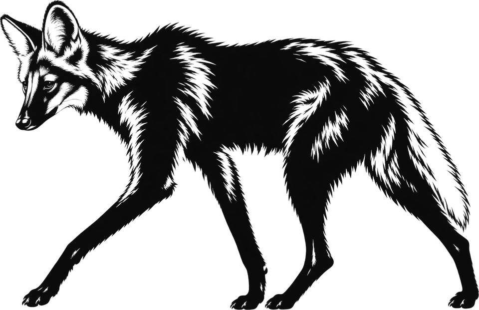 Ilustração do lobo-guará, animal símbolo do Movimento Brasil Grande